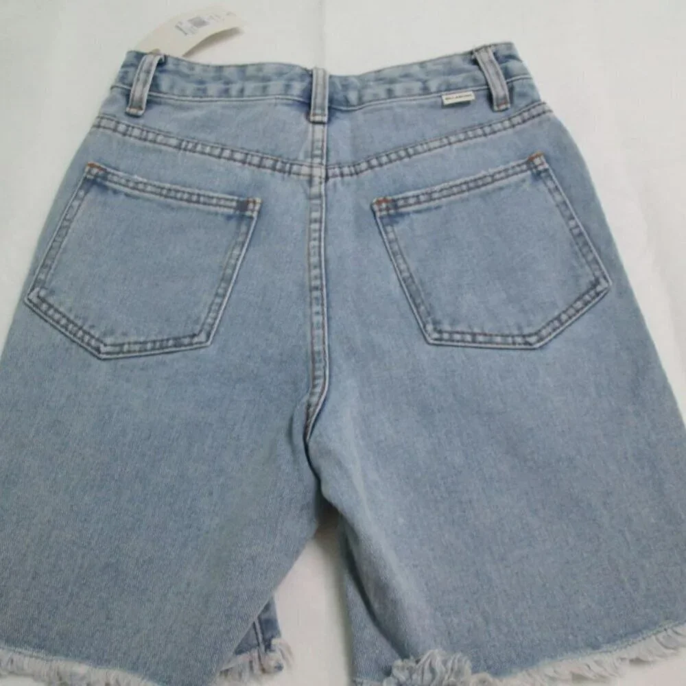 Billabong Long Time Mid-Rise Cotton Denim Shorts-Denim-24-NWT